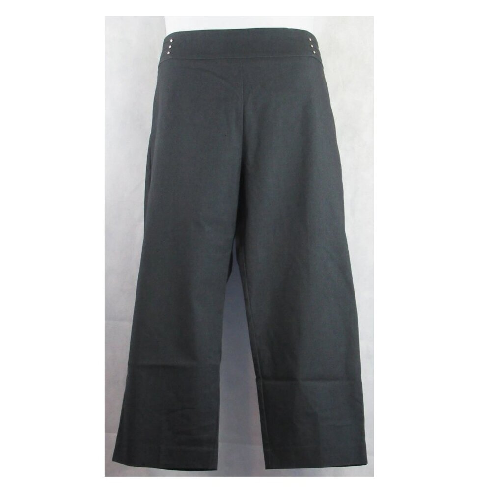 NWT JM Collection Women's 75% Rayon Rivet-Trim Capri Pants, Dark Denim Blue, XXL